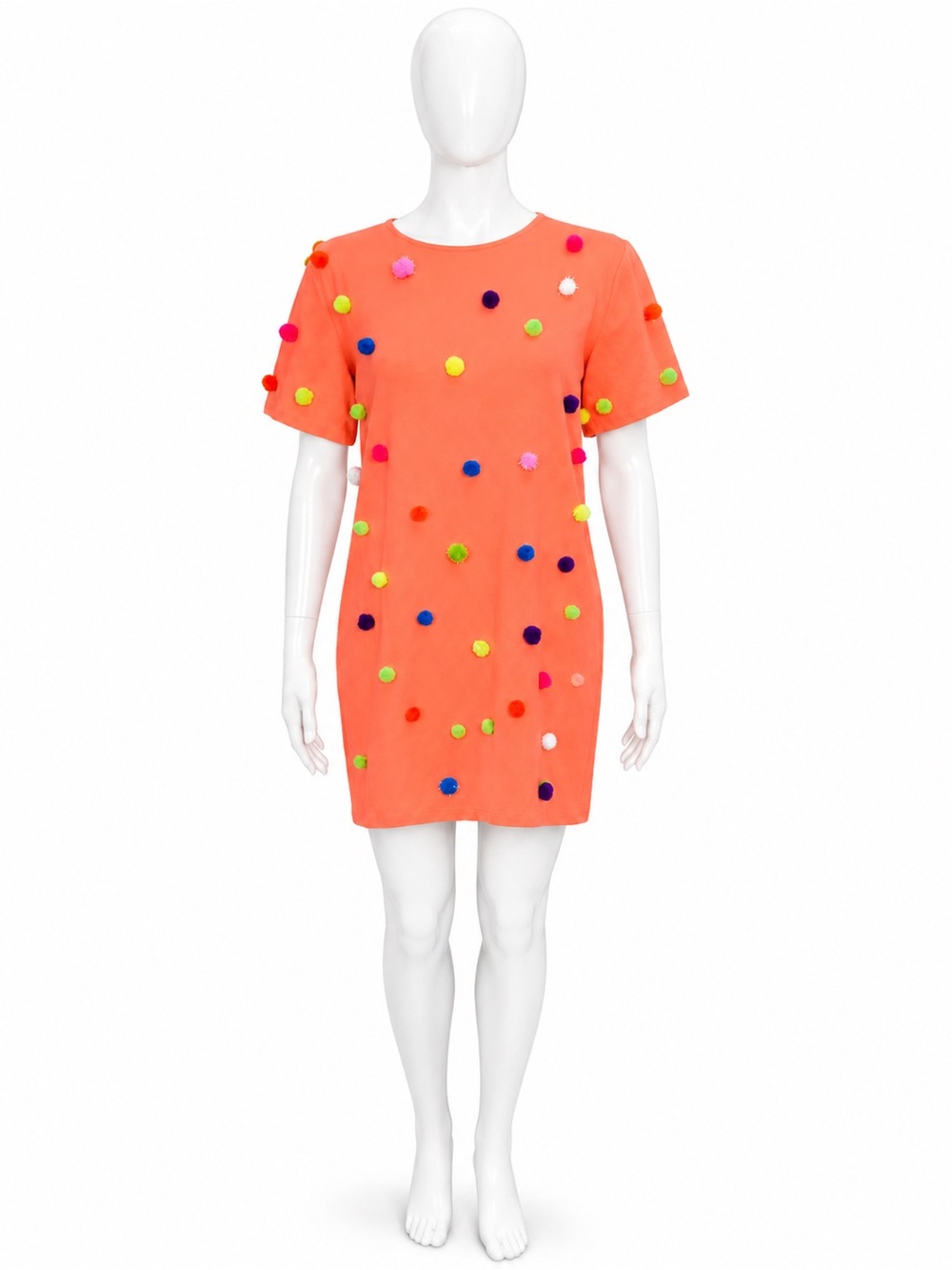 Felicity & Coco coral Pom Pom Vintage Dress-Size Small